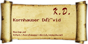 Kornhauser Dávid névjegykártya